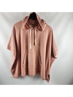 Koolaburra by UGG Womens 1X Pink Fleece Pullover Hoodie Poncho Kangaroo Pouch
